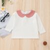 Wholesale 3-24M Baby Girls Doll Collar Long Sleeve Tops