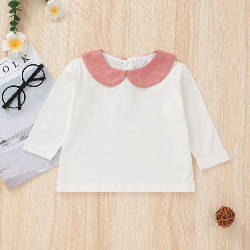 Wholesale 3-24M Baby Girls Doll Collar Long Sleeve Tops