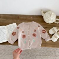 Wholesale 3-24M Baby Girls Embroidered Sweater Knitted