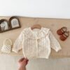 Wholesale 3-24M Baby Girls Hollow Knitted Ruffle Collar