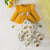 Wholesale 3-24M Baby Girls Sets Bow Flying Sleeve Tops
