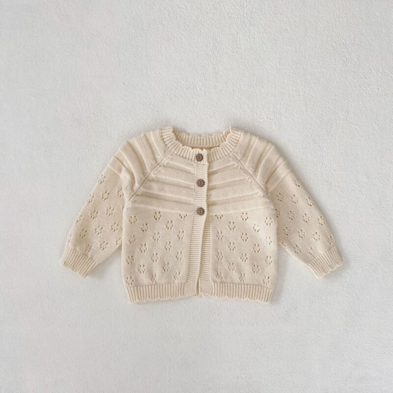 Wholesale 3-24M Baby Hollow Long Sleeve Knitted Jackets