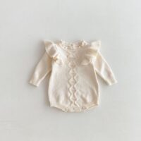 Wholesale 3-24M Baby Knit Fly Sleeve Solid Color Pullov