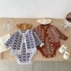 Wholesale 3-24M Baby Knit Set Jacquard Sweater Cardigan