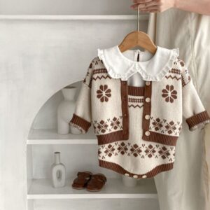 Wholesale 3-24M Baby Knitted Jacquard Cardigan Sweater