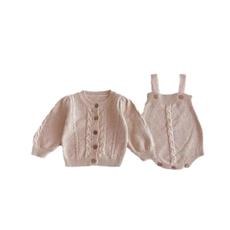 Wholesale 3-24M Baby Long Sleeve Cardigan Suspender Sho