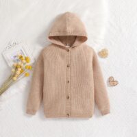 Wholesale 3-24M Baby Long Sleeve Knitted Hooded Cardiga
