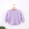 Wholesale 3-24M Baby Solid Color Ruffled Knitted Long S