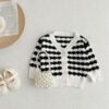 Wholesale 3-24M Baby Striped V-Neck Knitted Cardigan Sw