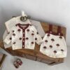 Wholesale 3-24M Baby Sweater Set Mushroom Jacquard Knit
