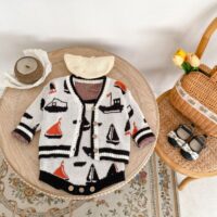 Wholesale 3-24M Baby Sweater Set Sailboat Jacquard Knit