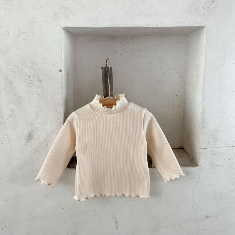 Wholesale 3-24M Half Turtleneck Lotus Collar Solid Colo