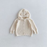 Wholesale 3-24M Unisex Solid Color Hooded Sweater Bear