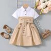 Wholesale 3-7Y Toddler Girls Colorblocked A-Swing Dress