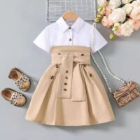 Wholesale 3-7Y Toddler Girls Colorblocked A-Swing Dress