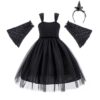 Wholesale 3-8Y Halloween Halter Mesh Gown Dress With Sl