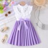 Wholesale 3-8Y Kids Girls Cute Floral Print Casual Dres