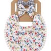 Wholesale 3 Pack Floral Printed Bib With Headband 21042
