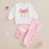 Wholesale 3M-3Y Baby Bow Print Long-Sleeved Sweatshirts