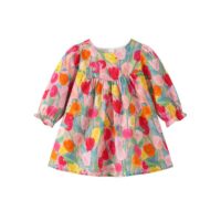 Wholesale 3M-3Y Baby Girls Floral Long Sleeve Dresses W