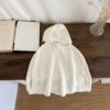 Wholesale 3M-3Y Baby Solid Color Knit Hooded Poncho Jac
