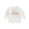 Wholesale 3M-3Y White Autumn Letter Print Long Sleeve R