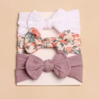 Wholesale 3pcs Floral Bow Headband Baby Accessories Who