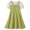 Wholesale 4-10Y Kids Girls Imitation Ice Silk Fake Two-