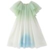 Wholesale 4-10Y Kids Girls Mesh Short Sleeve Dresses Wh