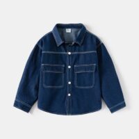 Wholesale 5-10Y Kids Girls Pockets Denim Shirt Jackets