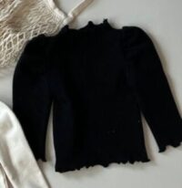 Wholesale 6-24M Bubble Sleeve Lotus Collar Floral Pullo