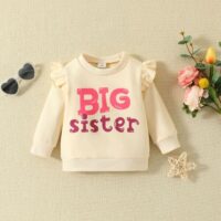 Wholesale 6M-3Y Baby Big Sister Letter Flying Sleeve To
