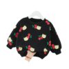 Wholesale 6M-3Y Baby Cartoon Bear Cherry Print Long Sle