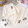 Wholesale 6M-3Y Baby Cherry Embroidered Crew Neck Pullo