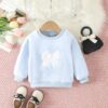 Wholesale 6M-3Y Baby Flannel Long Sleeve Bow Embroidere