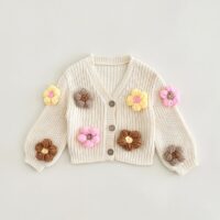 Wholesale 6M-3Y Baby Flower Sweater Cardigan Wholesale