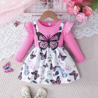 Wholesale 6M-3Y Baby Girls Animal Butterfly Print Dress