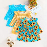 Wholesale 6M-3Y baby girls Baby Girl Sunflower Stripe D