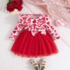 Wholesale 6M-3Y Baby Girls Baby Heart Pattern Bow Mesh