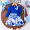 Wholesale 6M-3Y Baby Girls Bow Rose Printed Dresses Who