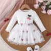 Wholesale 6M-3Y Baby Girls Cherry Embroidery Long Sleev