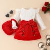 Wholesale 6M-3Y Baby Girls Flutter Sleeve Tops And Bow