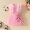 Wholesale 6M-3Y Baby Girls Mesh Striped Sleeveless Top
