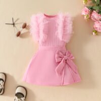 Wholesale 6M-3Y Baby Girls Mesh Striped Sleeveless Top