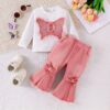 Wholesale 6M-3Y Baby Girls Sets Butterfly Long Sleeve T