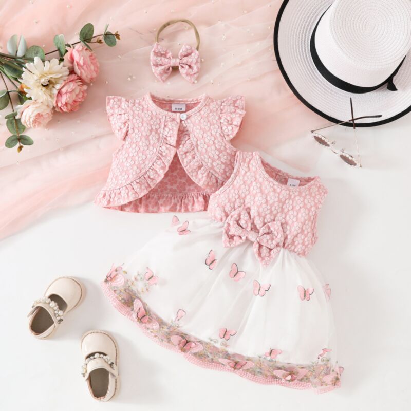 Wholesale 6M-3Y Baby Girls Sleeveless Cropped Jackets B