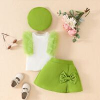 Wholesale 6M-3Y Baby Girls Sleeveless Mesh Striped Tops