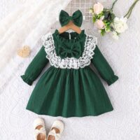 Wholesale 6M-3Y Baby Girls Solid Color Butterfly Long S