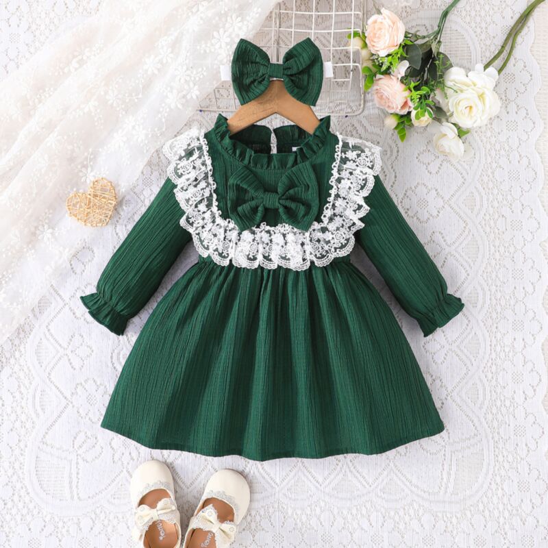 Wholesale 6M-3Y Baby Girls Solid Color Butterfly Long S