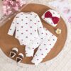 Wholesale 6M-3Y Baby Heart Pattern Bodysuit With Pants